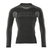Mascot Functional Under Shirt 50563-936 Crossover Moisture Wicking, Insulating, Quick Drying, Lightweight, Seamless Black S-M