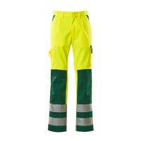 Mascot Trousers With Kneepad Pockets 07179-470 Safe Compete Hi-Vis Yellow/Green L30W30.5