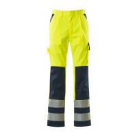 Mascot Trousers With Kneepad Pockets 07179-470 Safe Compete Hi-Vis Yellow/Navy L35W42.5