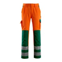 Mascot Trousers With Kneepad Pockets 07179-860 Safe Compete Hi-Vis Orange/Green L35W29.5