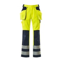 Mascot Trousers With Holster Pockets 09131-470 Safe Compete Hi-Vis Yellow/Navy L32W42.5