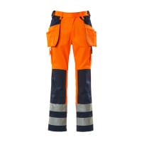 Mascot Trousers With Holster Pockets 09131-860 Safe Compete Hi-Vis Orange/Navy L32W48.5