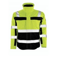 Mascot Winter Jacket 09335-880 Safe Compete Detachable Thermal Jacket, Water-Repellent Hi-Vis Yellow/Navy 5Xl