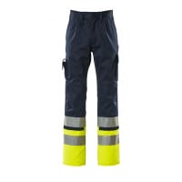 Mascot Trousers With Kneepad Pockets 12379-430 Safe Compete Navy/Hi-Vis Yellow L35W30.5