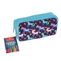 EMOTIONERY 2 POCKET PENCIL CASE - UNICORN PATTERN