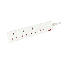 5 Star 4-Way Extension Lead 13 Amp 2m White FS668147