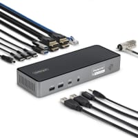 StarTech.com Triple-Monitor USB-C Docking Station, 140W Laptop Charging Dock for MacBook Pro and Windows, 4K 60Hz HDMI or DisplayPort, TAA