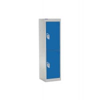 QMP School Locker 1235h x 300w x 300d mm Blue 2 door Camlock