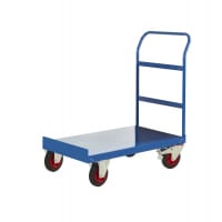 Single Handle Platform Trucks 1050h x 600w x 1200l mm Open End Blue