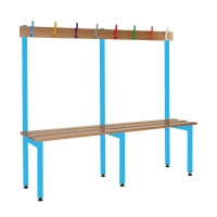 School Cloakroom Benches 1200h x 2000w x 300d mm - Light Blue frame