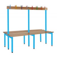 School Cloakroom Benches 1200h x 1000w x 600d mm - Light Blue frame