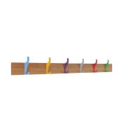 School Wall Mounted Coat Rails 6 Hooks - 1200mm