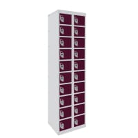 Dual USB Phone Charging Locker 1800h x 450w x 380d mm 20 door Berry Burst
