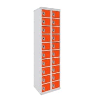 Dual USB Phone Charging Locker 1800h x 450w x 380d mm 20 door Chilli Pepper Orange