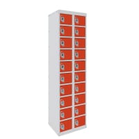 Dual USB Phone Charging Locker 1800h x 450w x 380d mm 20 door Tangelo Orange