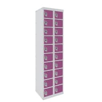 Dual USB Phone Charging Locker 1800h x 450w x 380d mm 20 door Summer Lilac