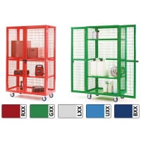 Boxwell Trolleys with doors 1355h x 1200w x 600d mm plywood Blue