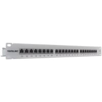 Intellinet Patch Panel, Cat6, FTP, 24-Port, 1U, Shielded, 90° Top-Entry Punch-Down Blocks, Grey