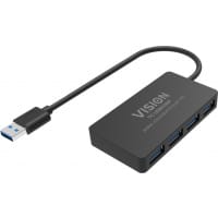 Vision TC-USBHUB4P interface hub USB 3.2 Gen 1 (3.1 Gen 1) Type-A 5 Mbit/s Black