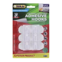 Stik.Ie Adhesive Hooks 30X30mm Ultra Strong Pack of 6