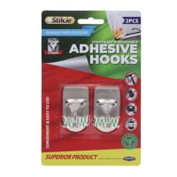 Stik.Ie Adhesive Hooks 30X35mm Ultra Strong Pack of 2