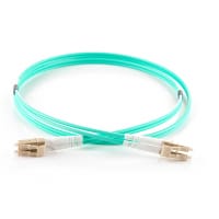 GroupGear 5m Duplex Fibre Optic Multi-Mode Cable OM4 50/125 Micron LC to LC - Aqua
