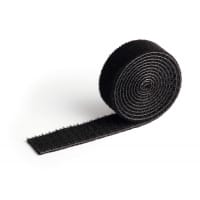 Durable CAVOLINE Hook and Loop Tape Cable Straps Tidy Roll Ties - 1m x 2cm Black