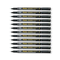 Pentel Permanent Marker Super Fine Point Black Pack of 12 NFS410-A