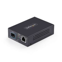 StarTech.com 10GbE Multi-Gigabit Open SFP+ Fiber Media Converter, Standalone 10 Gigabit Ethernet RJ-45 to 10GBASE-X SFP+, Single-Mode / Multi-Mode, 16K Jumbo Frames - TAA