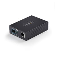 StarTech.com 10GbE Open SFP+ Fiber Media Converter, Standalone 10 Gigabit Ethernet RJ-45 to 10GBASE-X SFP+, Single-Mode / Multi-Mode, 16K Jumbo Frames - TAA