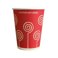 MyCafe Vending Cups Red Swirl 9oz (Pack of 1000) MYC10296