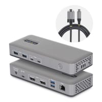 StarTech.com Dual-Monitor USB-C Docking Station, DisplayPort, 4K 60Hz, 100W Laptop Charging, 1GbE, Driverless, Multi-Monitor Dock For Windows