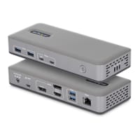 StarTech.com USB-C Docking Station Triple 4K Displays (2x 4K 60Hz, 1x 4K 30Hz), 100W Power Delivery, 6 USB Ports (10Gbps), Gigabit Ethernet, DisplayPort + HDMI, Driverless Windows Laptop Dock