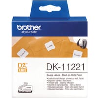 Brother Label Roll 23 x 23mm Black on White DK11221