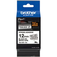 Brother TZe Strong Adhesive Labelling Tape 12mmx8m Black on White TZES231