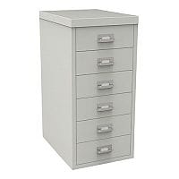 Bisley Multi-Drawer Cabinet 29 inches 6 Drawer Non-Locking Grey 29/6 H296NL-073