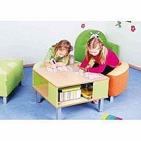 Premium Preschool Table With Shelf W650xL650xH400mm