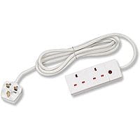 CED 4-Way Extension Lead 13amp 3 Metres Neon White CEDTS2513M