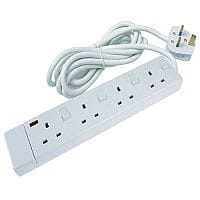 CED 4-Way Extension Lead White CEDTS4213IS