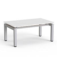 Rectangular Reception Coffee Table White Top & Silver Frame W1000xD600xH460
