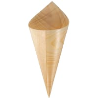 Fiesta Compostable Wooden Canape Cones 75mm (Pack of 100)