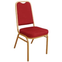 Bolero Square Back Banquet Chairs Red & Gold (Pack of 4)