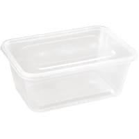 Fiesta Recyclable Plastic Microwavable Containers with Lid Large 1000ml (Pack of 250)