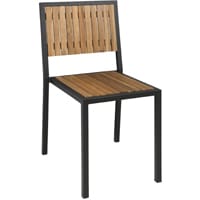 Bolero Steel & Acacia Side Chairs (Pack of 4)