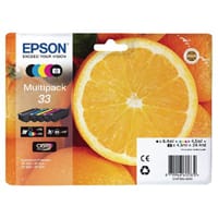 Epson Multipack 33 Non-Tagged Inkjet Cartridges CMYKPhK (Pack of 5) C13T33374011 - Epson Orange