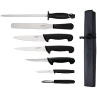 Hygiplas 7 Piece Starter Knife Set With 20cm Chef Knife and Roll Bag