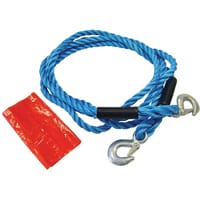 Faithfull Tow Rope 4m Metal Hooks 2 Tonne