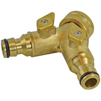 Faithfull 2 Way Shut Off Valve 19mm (3/4in) to 2x12.5mm (1/2in)