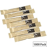Fairtrade Brown Sugar Sticks Sachets Pack of 1000