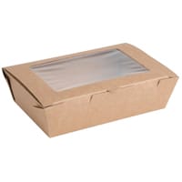 Fiesta Compostable Salad Boxes with PLA Windows 700ml (Pack of 200)
